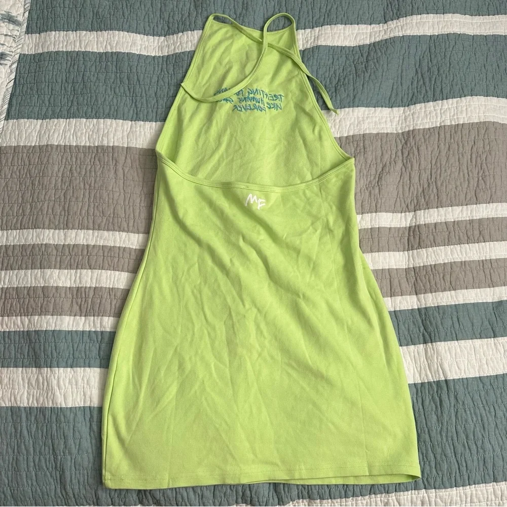 THE MAYFAIR GROUP x REVOLVE Halter Dress Green M/L Treating Humans Like Humans